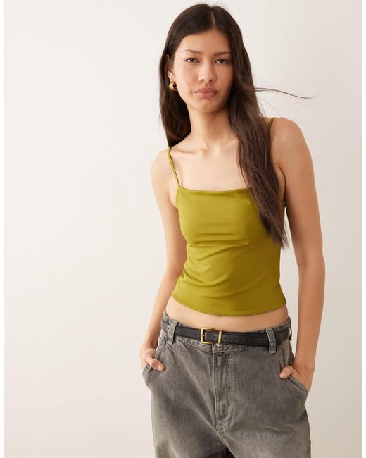 ASOS Green – formendes cropped-camisole-top