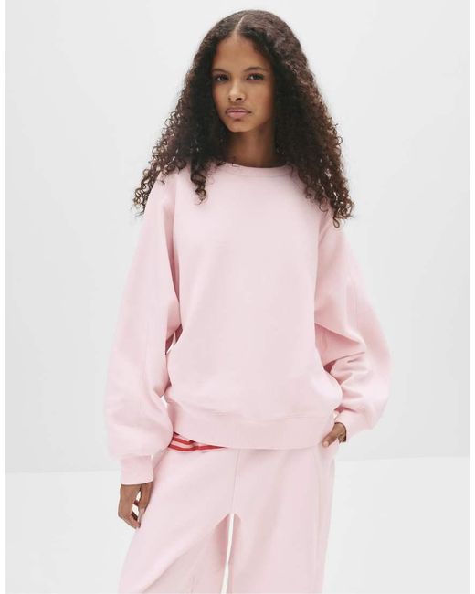 Pull&Bear Pink Oversize Sweatshirt With Seams