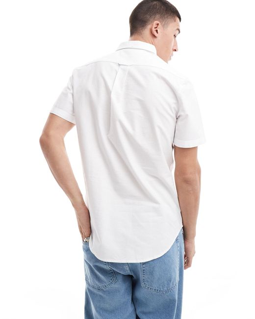 Brewer - camicia bianca a maniche corte di Farah in White da Uomo