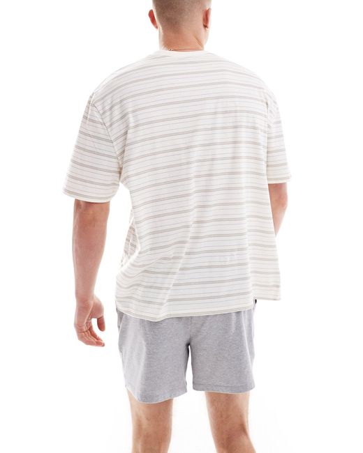 ASOS White Stripe T-shirt And Shorts Pyjama Set for men