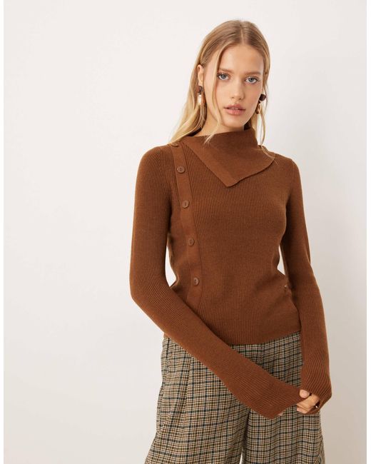 Pull orné Mango en coloris Brown