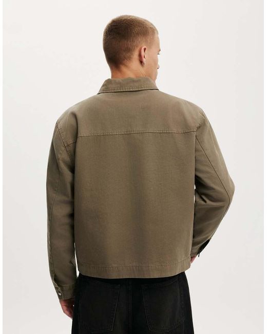 Cotton On Green Harrington Jacket for men