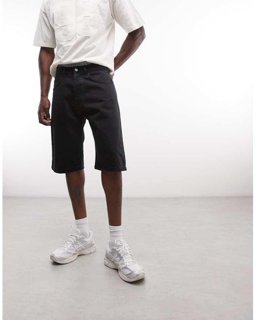 No Problemo White Bagi Denim Shorts for men