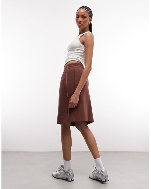 Rains Red 41050 Downtime Co-ord Knitted Logo Drawstring Skirt