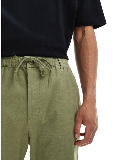 Pull&Bear Green Cuffed Baggy Trousers for men