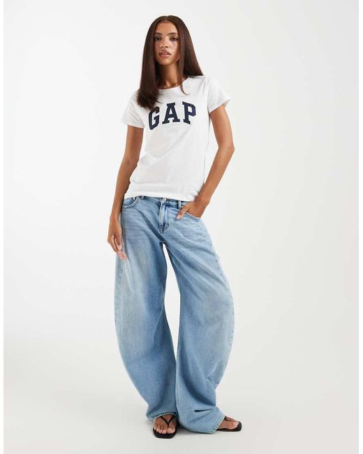 Gap White Fitted T-Shirt With Chest Logo