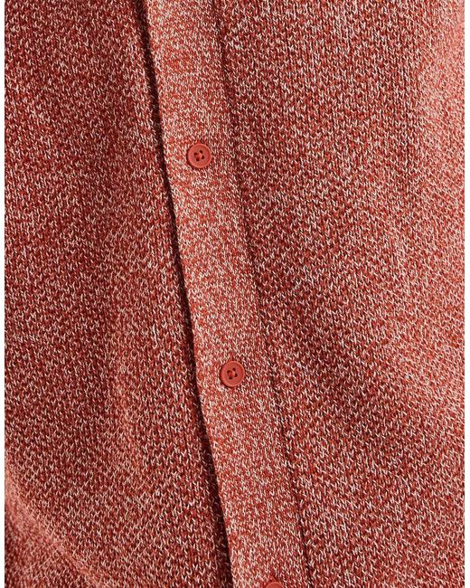 ASOS Red Relaxed Knitted Button Through Co-Ord for men