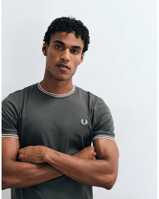 Fred Perry Green Twin Tipped T-Shirt for men