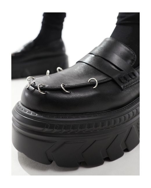 Koi - esgar - mocassini neri con suola spessa di Koi Footwear in Black