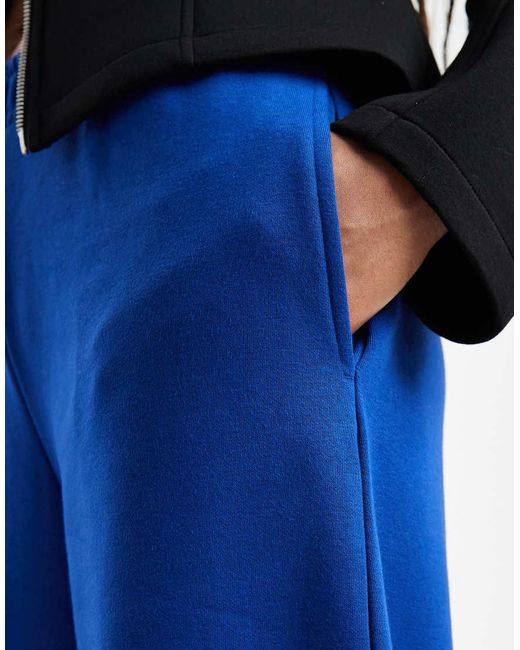 ASOS Blue Asos Design Tall Barrel Leg Brushback Jogger
