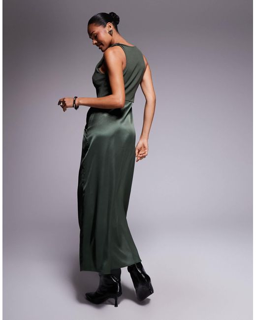 ASOS Gray – geripptes midikleid