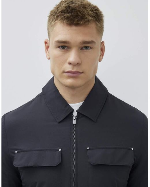 River Island Gray Muscle Fit Shacket for men