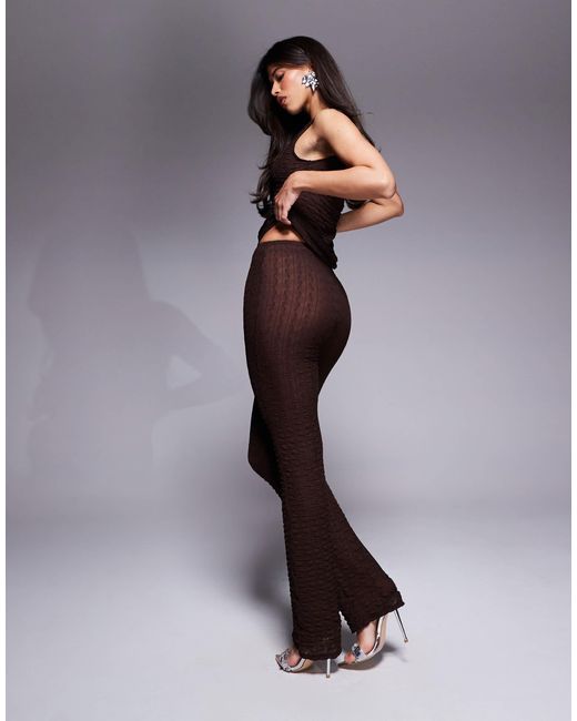 ASOS Purple Semi Sheer Texture Slim Leg Pants