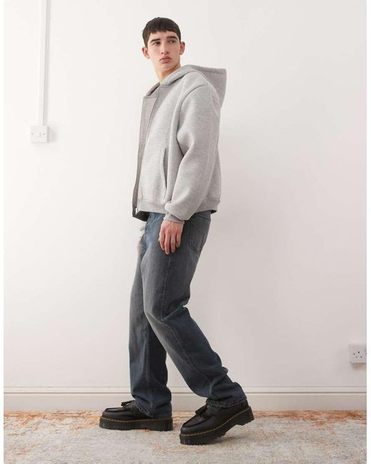 Weekday Gray Space Relaxed Fit Straight Jeans for men