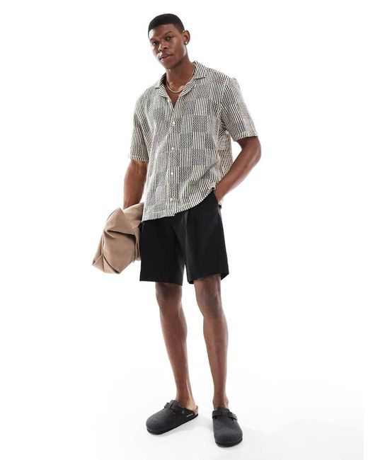 Camicia A Maniche Corte All'Uncinetto Patchwork Misto di Hollister in Gray da Uomo