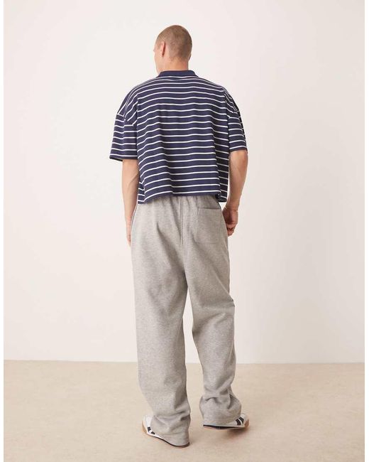 Joggers Gris Jaspeado Básicos De Pernera Ancha De ASOS de hombre de color Blue