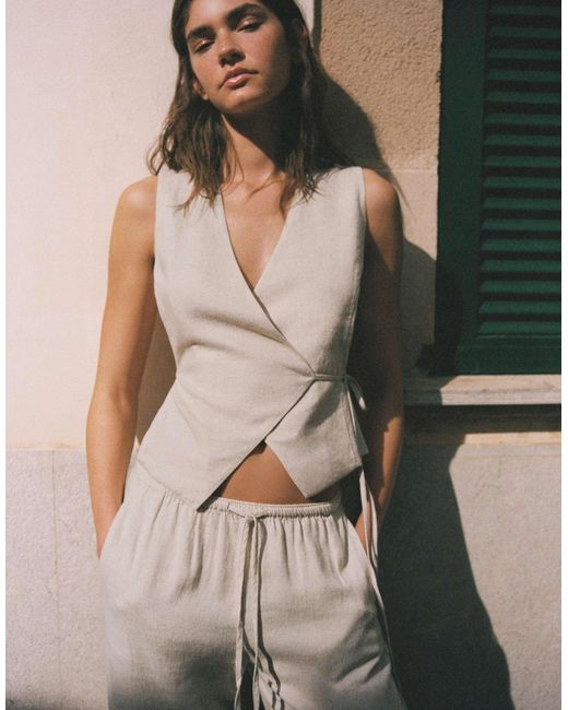Pull&Bear White – rustikale weste