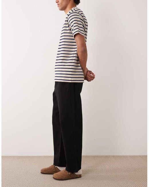 ASOS Black Relaxed Tapered Trousers for men