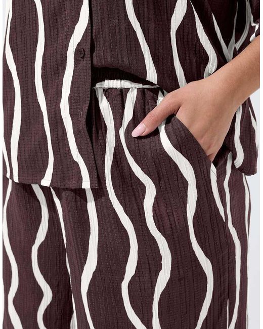 Yours Clothing White Printed Wide Leg Trousers