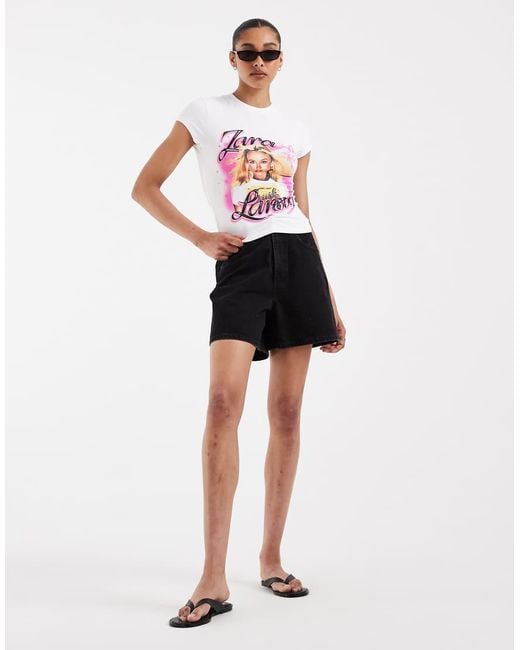 ASOS White X Z. Larsson Official Merch Licence Baby Tee With Print