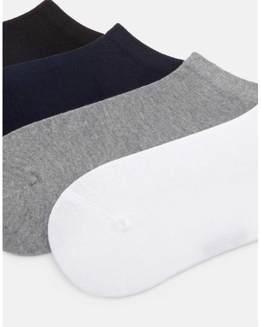 Pull&Bear Black 4 Pack Of Basic Short Socks for men