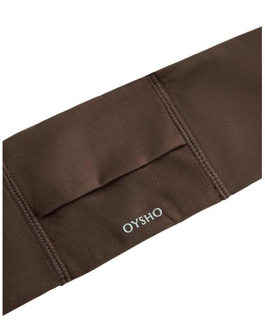 Oysho Brown 7cm Reflective Adjustable Sports Headband