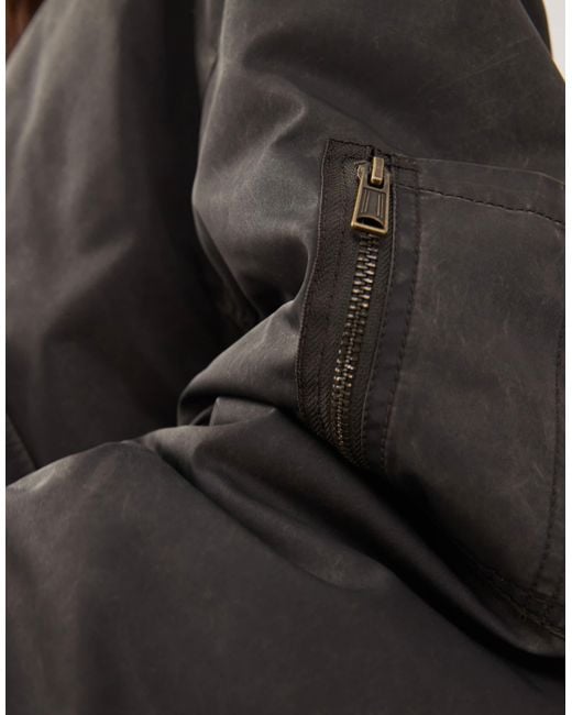 Weekday Black Oversized Padded Bomber Jacket