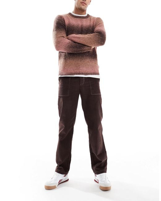 ASOS – gerade geschnittene cordhose in White für Herren