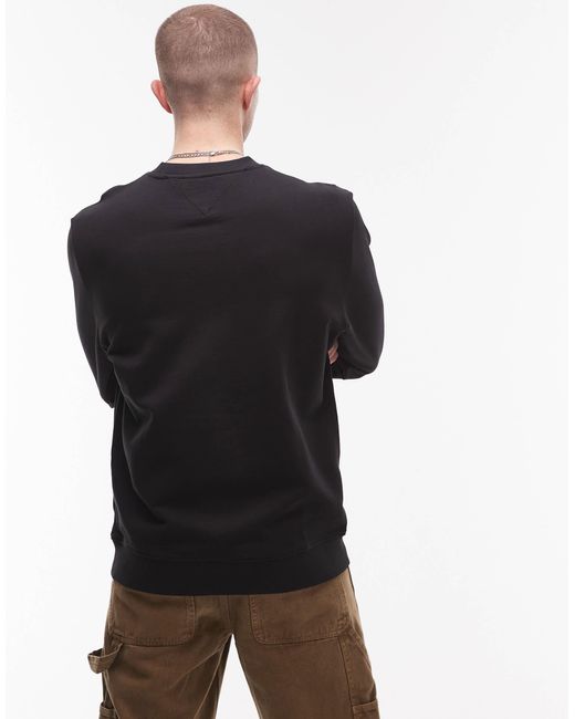 Tommy Hilfiger Black Stack Logo Sweatshirt for men