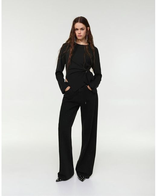Pull&Bear Black Long Sleeve T-shirt