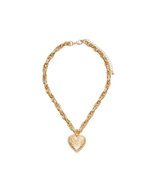 Bershka Black Chunky Heart Chain Necklace