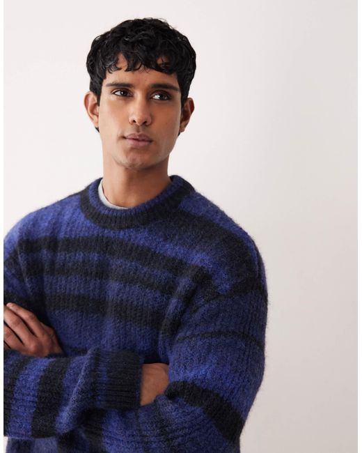 Pull en maille rayée teinte par section Weekday pour homme en coloris Blue