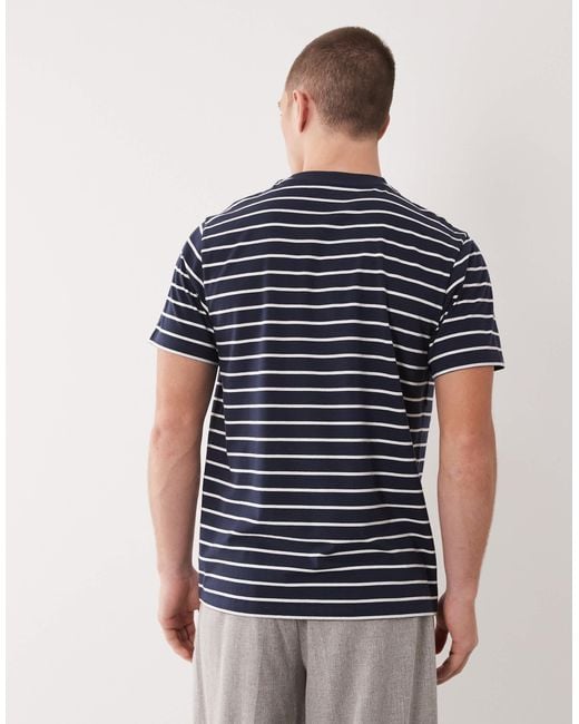 ASOS – 2er-pack gestreifte basic-t-shirts in Blue für Herren