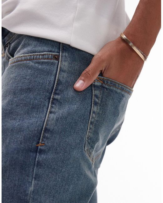 Topman Blue Skinny Jeans for men