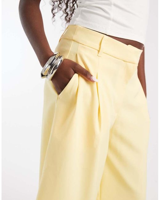 ASOS Yellow Tailored High Waist Culotte Trousers