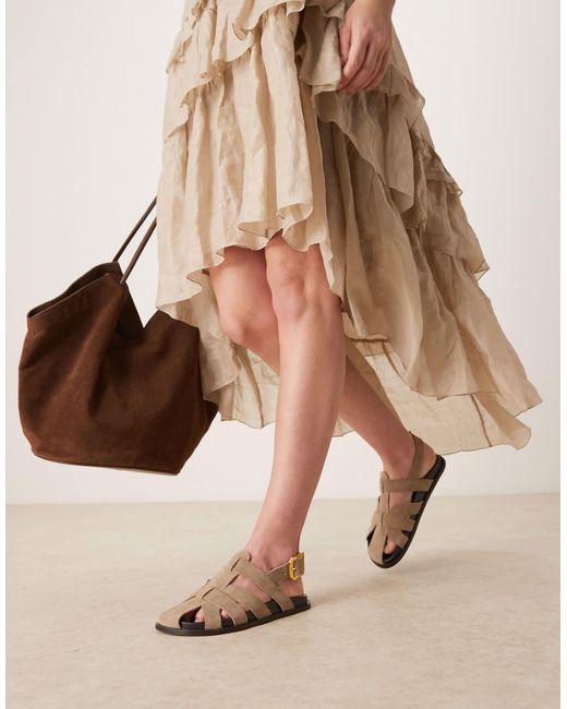 ASOS Natural Midas Fisherman Flat Shoe