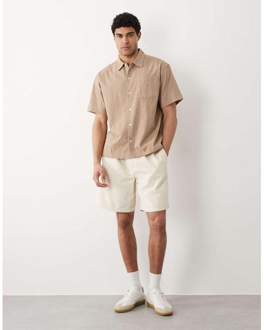 Jack & Jones Natural Embroidered Short Sleeve Shirt for men