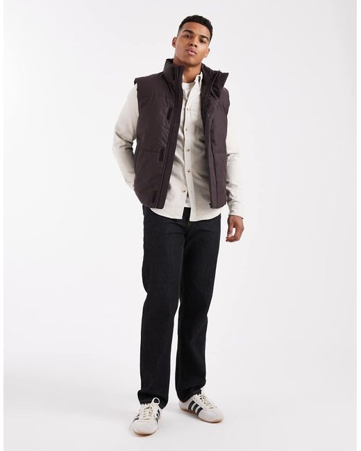 ASOS Brown Puffer Gilet for men