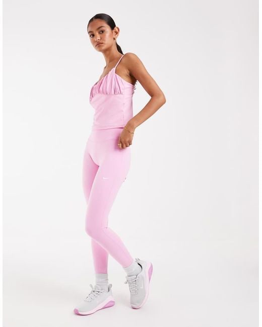 Nike Pink One Dri-Fit Ruched Tank