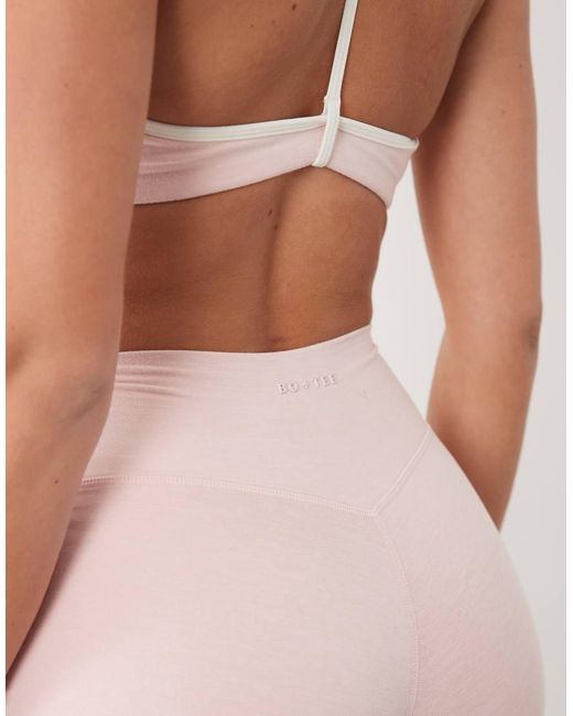 BO+TEE Pink Soft Active High Rise Mini Shorts
