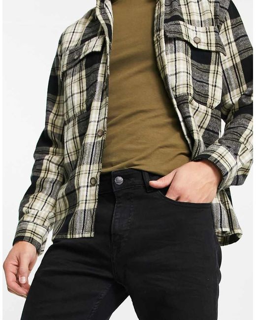 Only & Sons Black Weft Regular Fit Jeans for men