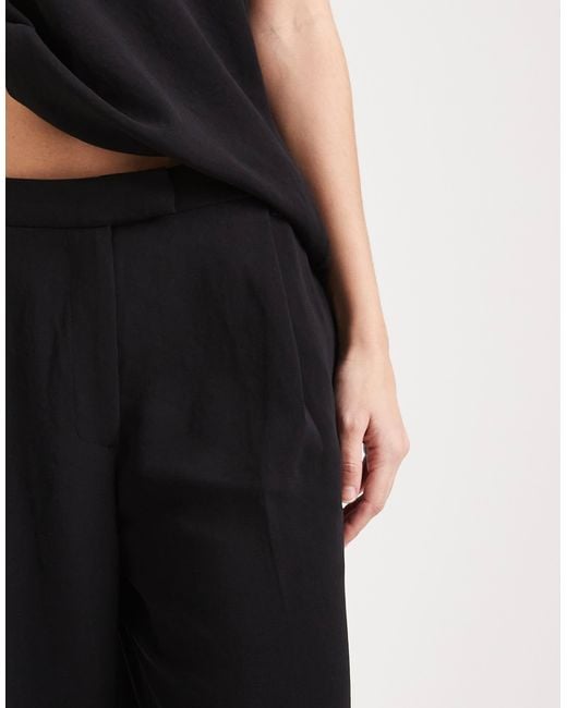 ASOS Black Tailored Low Rise Wide Leg Suit Trousers