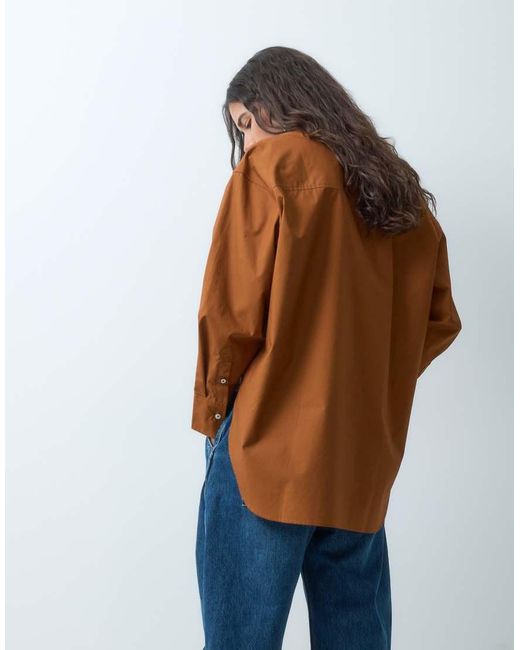 ASOS Blue Dipped Hem Oversized Shirt