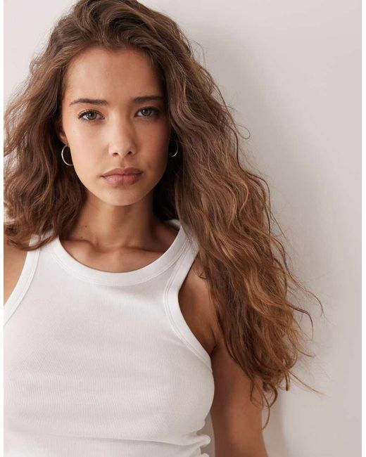 ARKET White Ribbed Tank Top