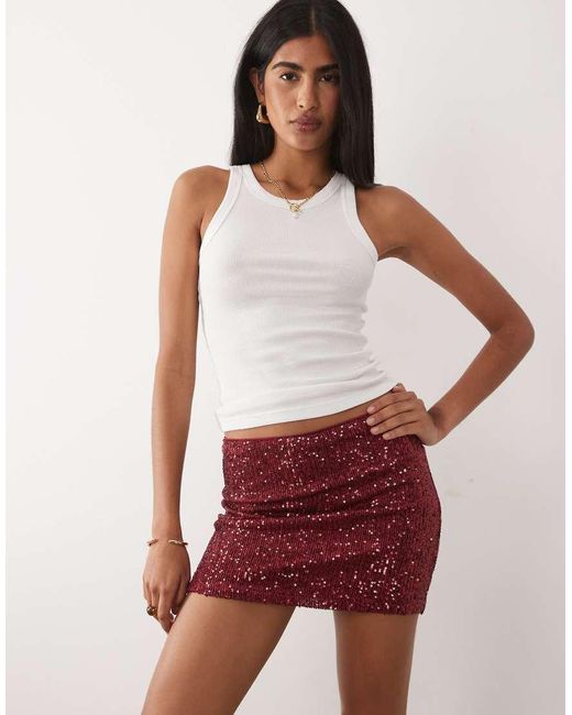 ASOS Red Sequin Mini Skirt