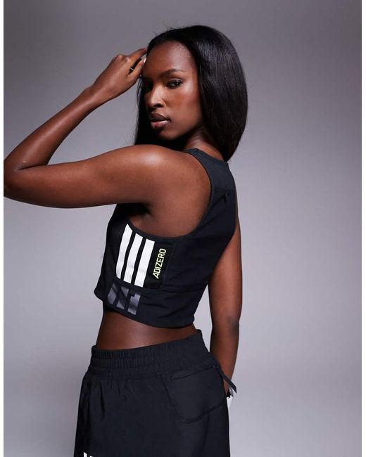 Adidas Originals Blue Adidas Running Adizero Crop Top