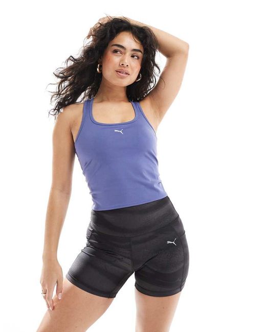 Leggings Cortos De 5" Negros Con Estampado De Camuflaje Run Velocity De PUMA de color Blue