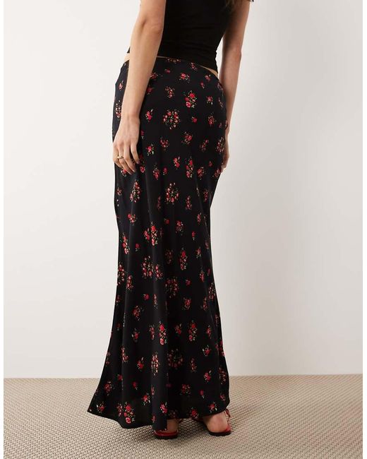Miss Selfridge Black Spun Column Maxi Skirt With Split
