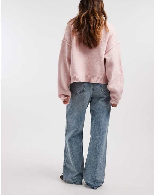 ASOS Blue Hourglass Circular Design Collection Wide Leg Dad Jeans