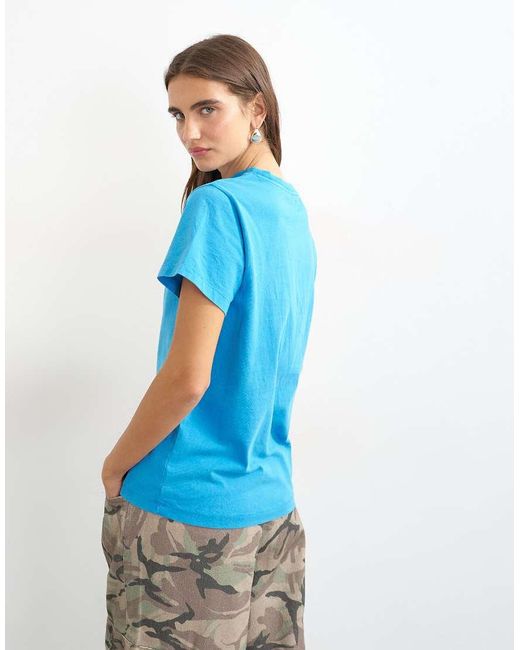 TOPSHOP Blue 'sun Club' Graphic Oversized T-shirt